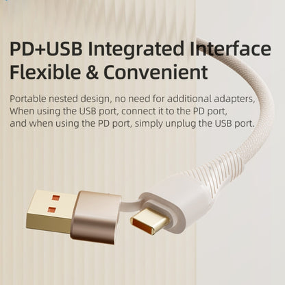 ROCK G20 Two to Three 5A USB+Type-C to 8 Pin+Type-C+Micro USB Fast Charging Data Cable, Length: 1...