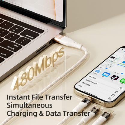 ROCK G20 Two to Three 5A USB+Type-C to 8 Pin+Type-C+Micro USB Fast Charging Data Cable, Length: 1...