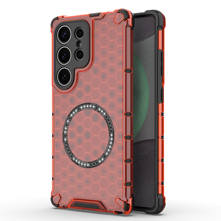 Honeycomb Magnetic Ring Shockproof Phone Case, For Samsung Galaxy S25 Edge 5G��������������������...