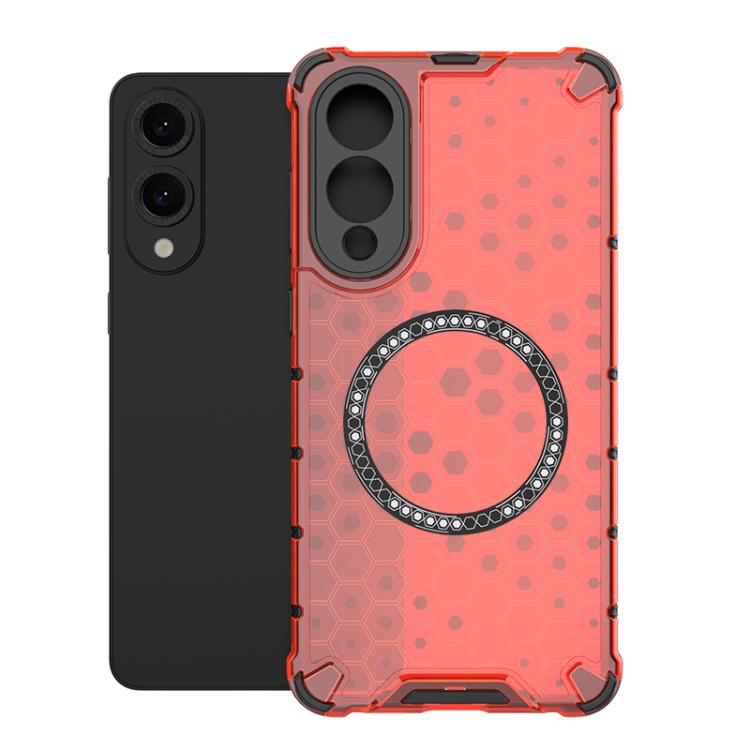 Honeycomb Magnetic Ring Shockproof Phone Case, For Samsung Galaxy S25 Edge 5G��������������������...