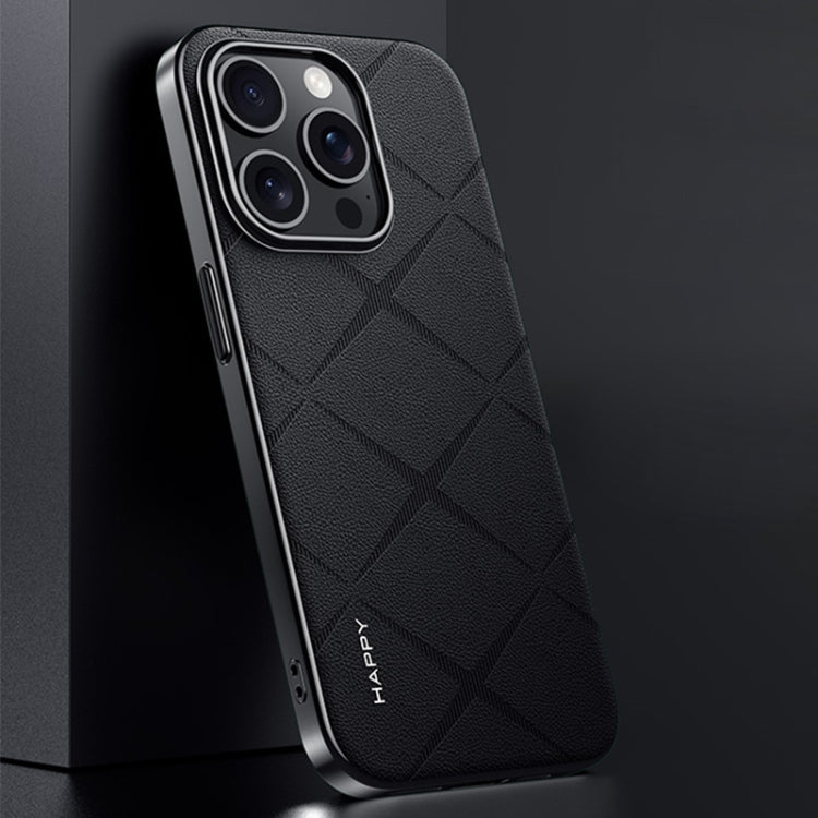 Plain Leather PC Phone Case, For iPhone 16 Pro Max, For iPhone 16 Pro, For iPhone 16�������������...