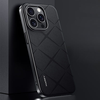 Plain Leather PC Phone Case, For iPhone 16 Pro Max, For iPhone 16 Pro, For iPhone 16�������������...