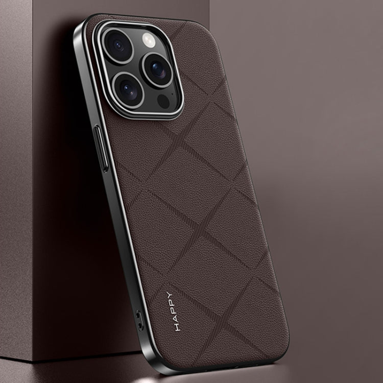 Plain Leather PC Phone Case, For iPhone 16 Pro Max, For iPhone 16 Pro, For iPhone 16�������������...
