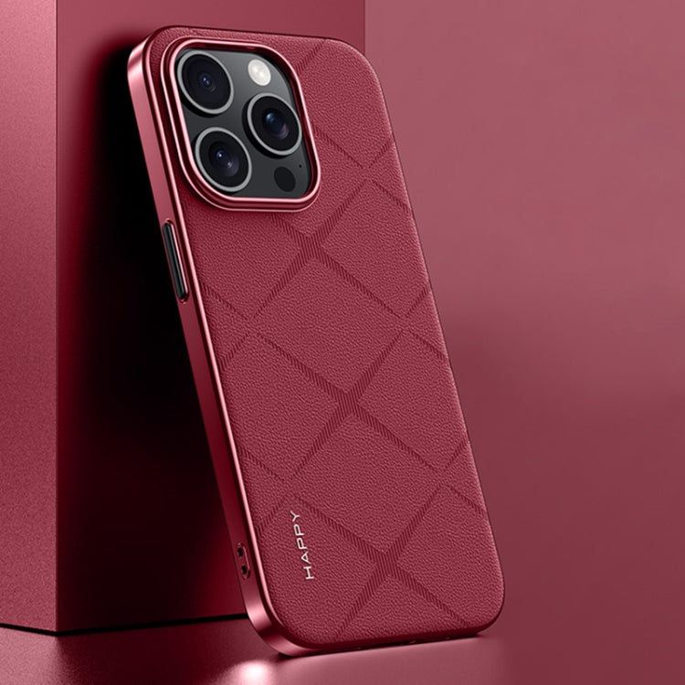 Plain Leather PC Phone Case, For iPhone 16 Pro Max, For iPhone 16 Pro, For iPhone 16�������������...