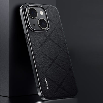 Plain Leather PC Phone Case, For iPhone 16 Pro Max, For iPhone 16 Pro, For iPhone 16�������������...