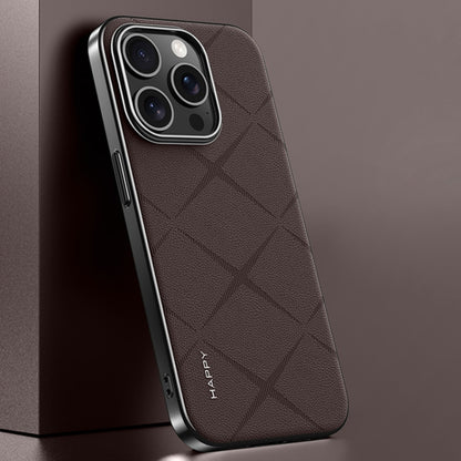 Plain Leather PC Phone Case, For iPhone 16 Pro Max, For iPhone 16 Pro, For iPhone 16�������������...