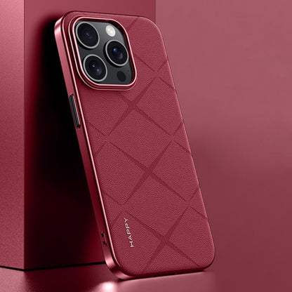Plain Leather PC Phone Case, For iPhone 16 Pro Max, For iPhone 16 Pro, For iPhone 16�������������...