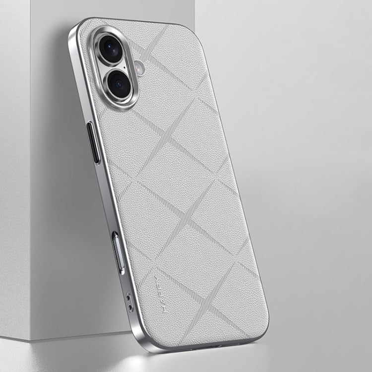 Plain Leather PC Phone Case, For iPhone 16 Pro Max, For iPhone 16 Pro, For iPhone 16�������������...