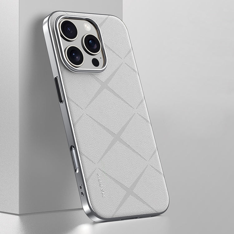Plain Leather PC Phone Case, For iPhone 16 Pro Max, For iPhone 16 Pro, For iPhone 16�������������...