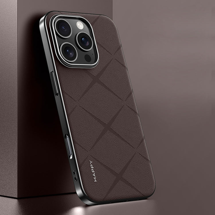 Plain Leather PC Phone Case, For iPhone 16 Pro Max, For iPhone 16 Pro, For iPhone 16�������������...