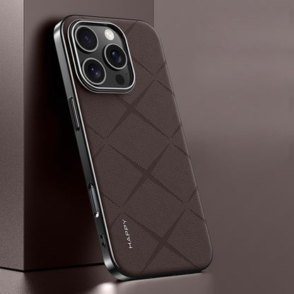 Plain Leather PC Phone Case, For iPhone 16 Pro Max, For iPhone 16 Pro, For iPhone 16�������������...