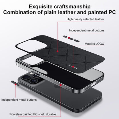 Plain Leather PC Phone Case, For iPhone 16 Pro Max, For iPhone 16 Pro, For iPhone 16�������������...