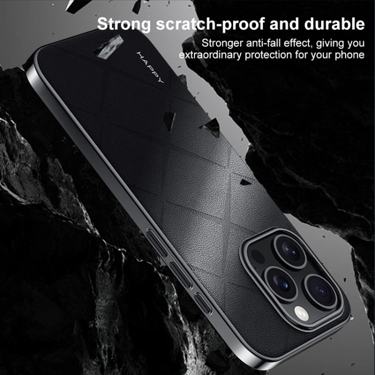 Plain Leather PC Phone Case, For iPhone 16 Pro Max, For iPhone 16 Pro, For iPhone 16�������������...