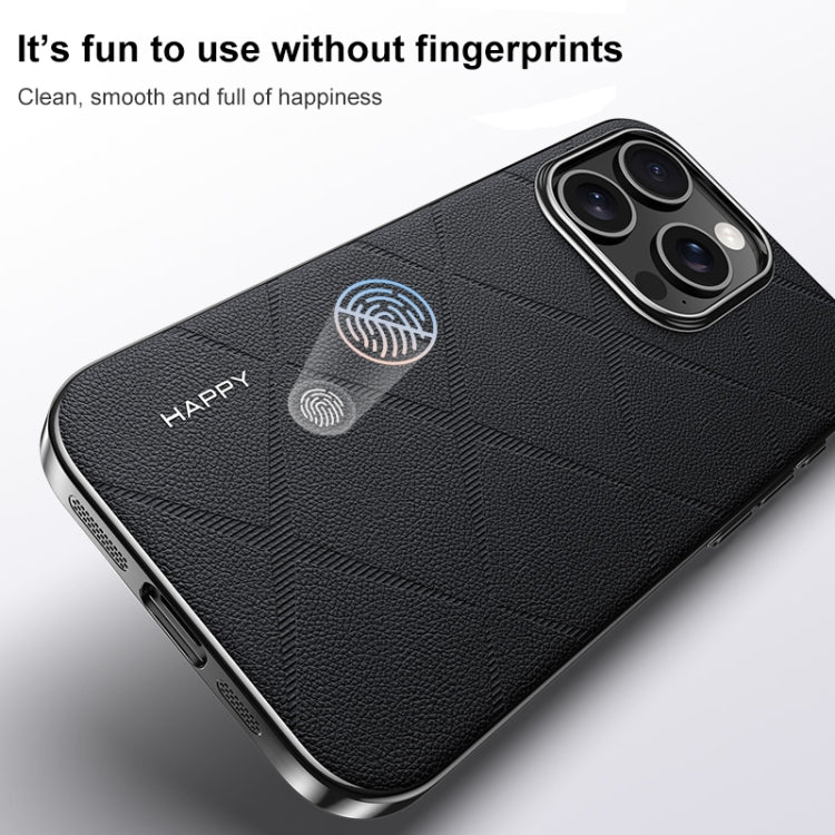 Plain Leather PC Phone Case, For iPhone 16 Pro Max, For iPhone 16 Pro, For iPhone 16�������������...