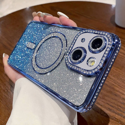 Diamond Gradient Glitter Plated MagSafe Phone Case, For iPhone 16 Pro Max, For iPhone 16 Pro�����...