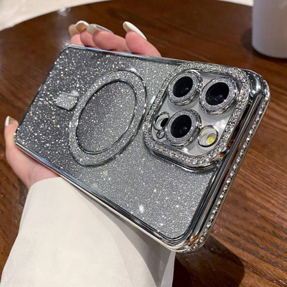 Diamond Gradient Glitter Plated MagSafe Phone Case, For iPhone 16 Pro Max, For iPhone 16 Pro�����...