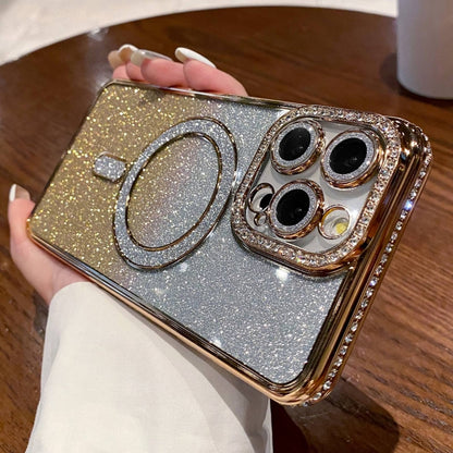 Diamond Gradient Glitter Plated MagSafe Phone Case, For iPhone 12 Pro Max, For iPhone 12 Pro�����...