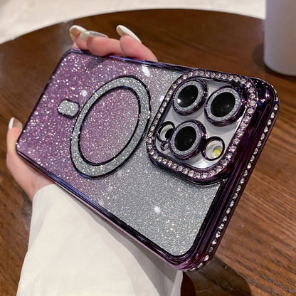 Diamond Gradient Glitter Plated MagSafe Phone Case, For iPhone 12 Pro Max, For iPhone 12 Pro�����...