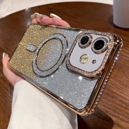 Diamond Gradient Glitter Plated MagSafe Phone Case, For iPhone 12 Pro Max, For iPhone 12 Pro�����...