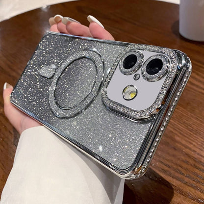 Diamond Gradient Glitter Plated MagSafe Phone Case, For iPhone 16 Pro Max, For iPhone 16 Pro�����...