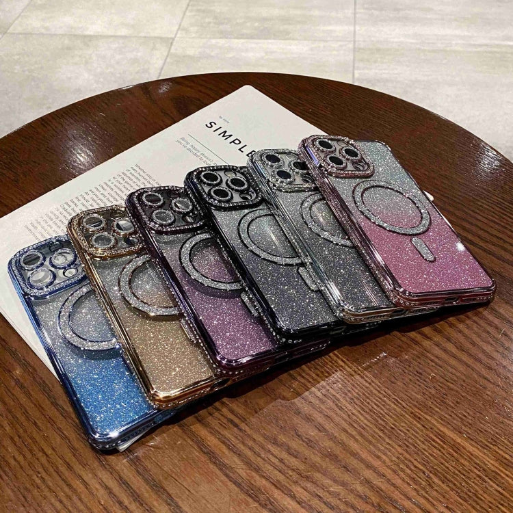 Diamond Gradient Glitter Plated MagSafe Phone Case, For iPhone 16 Pro Max, For iPhone 16 Pro�����...