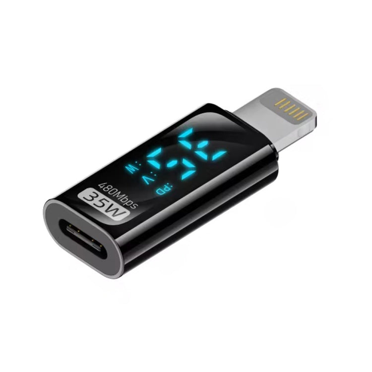 Charging Adapter with Digital Display, 8 Pin Male to Type-C Female 35W���������������������������...