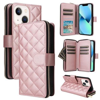 Crossbody Rhombic Zipper Tower Buckle Leather Phone Case with Lanyard