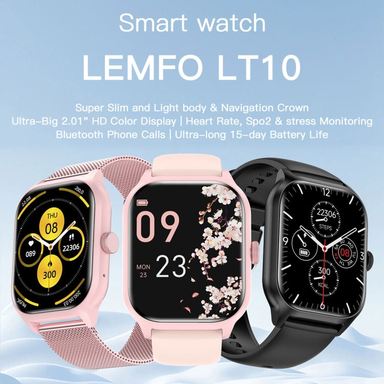 LEMFO LT10 2.01 inch TFT Screen Smart Watch Supports Bluetooth Call / Health Monitoring, Steel St...