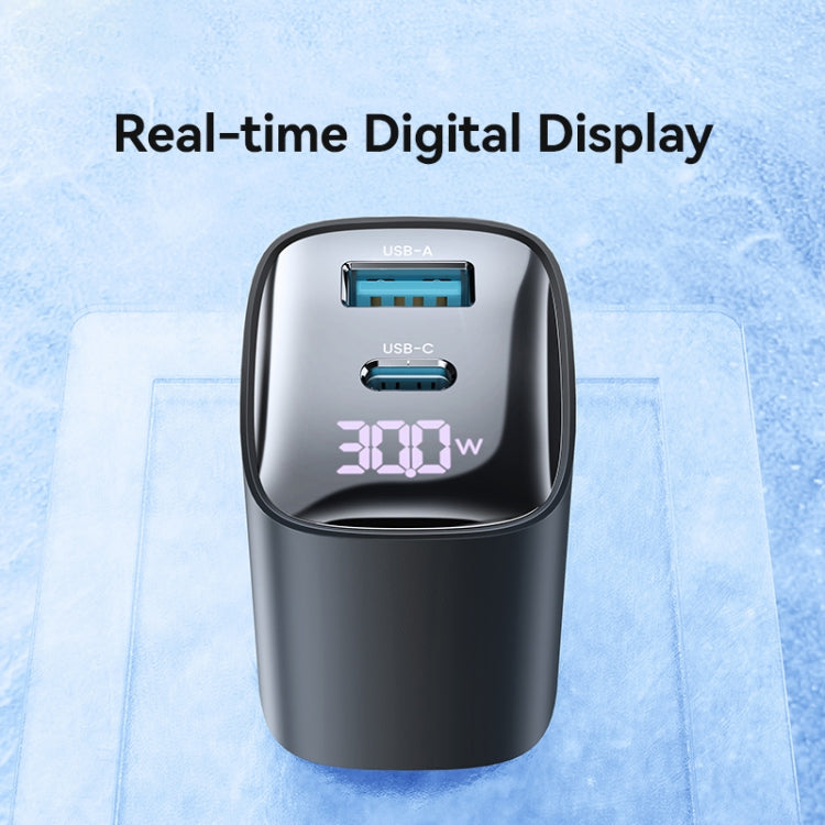USAMS CC230 30W USB+USB-C / Type-C Dual Port GaN Digital Display Charger, Specifications: US Plug...