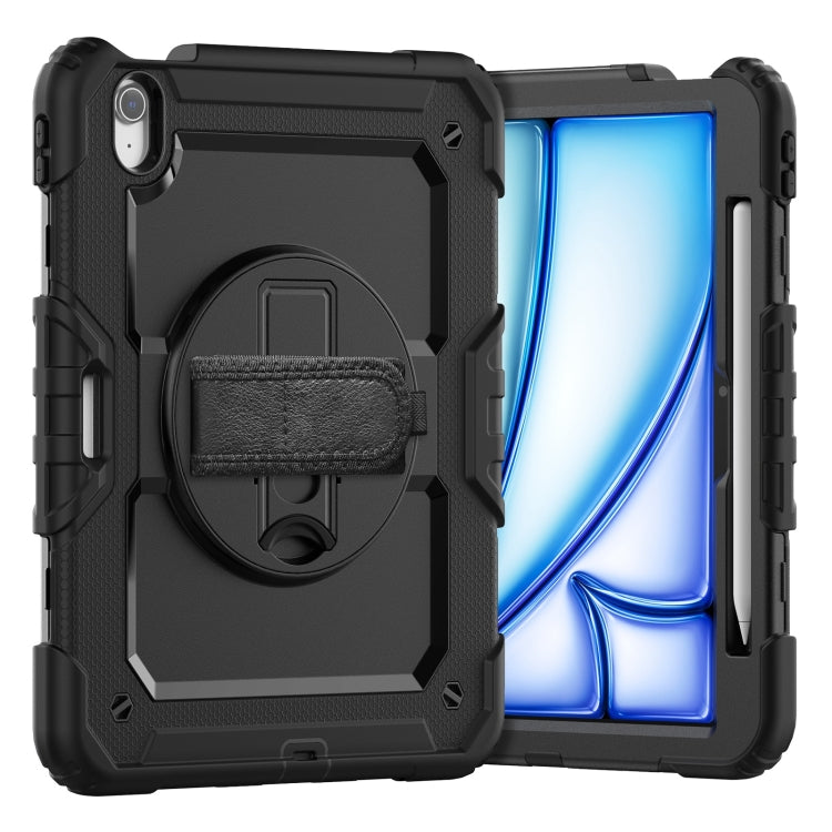 Turntable Holder Silicone Hybrid PC Tablet Case with Shoulder Strap, For iPad Air 11 2025 / 2024�...