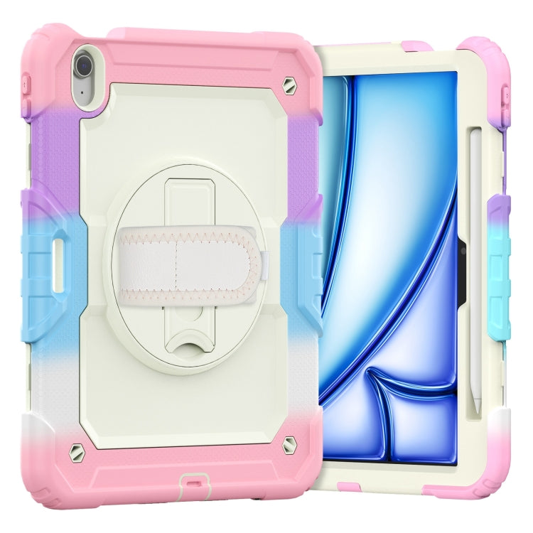 Turntable Holder Silicone Hybrid PC Tablet Case with Shoulder Strap, For iPad Air 11 2025 / 2024�...