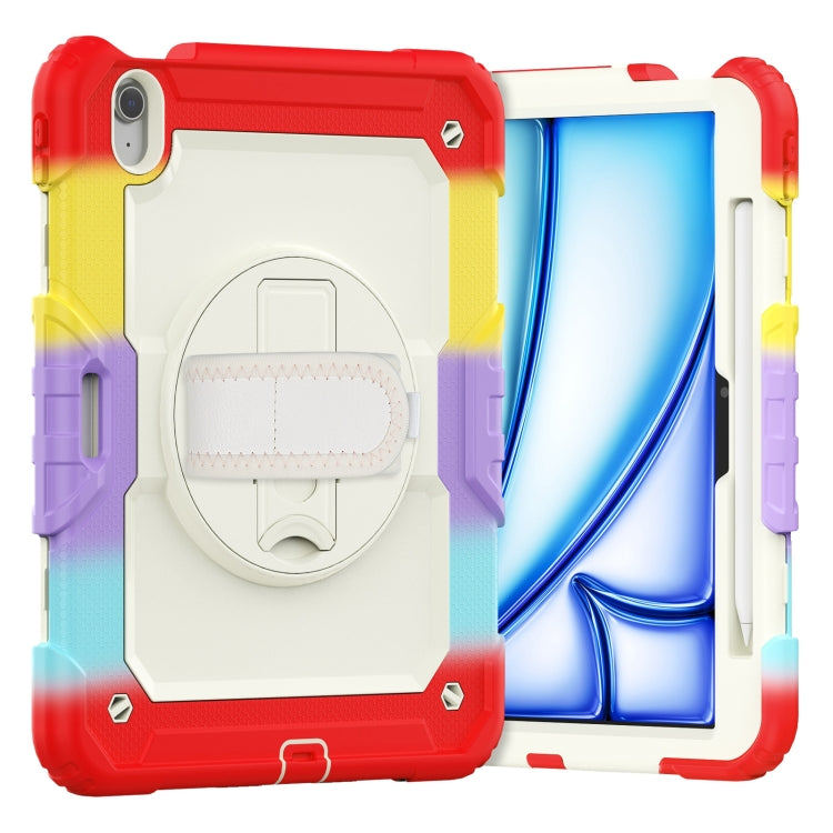Turntable Holder Silicone Hybrid PC Tablet Case with Shoulder Strap, For iPad Air 11 2025 / 2024�...