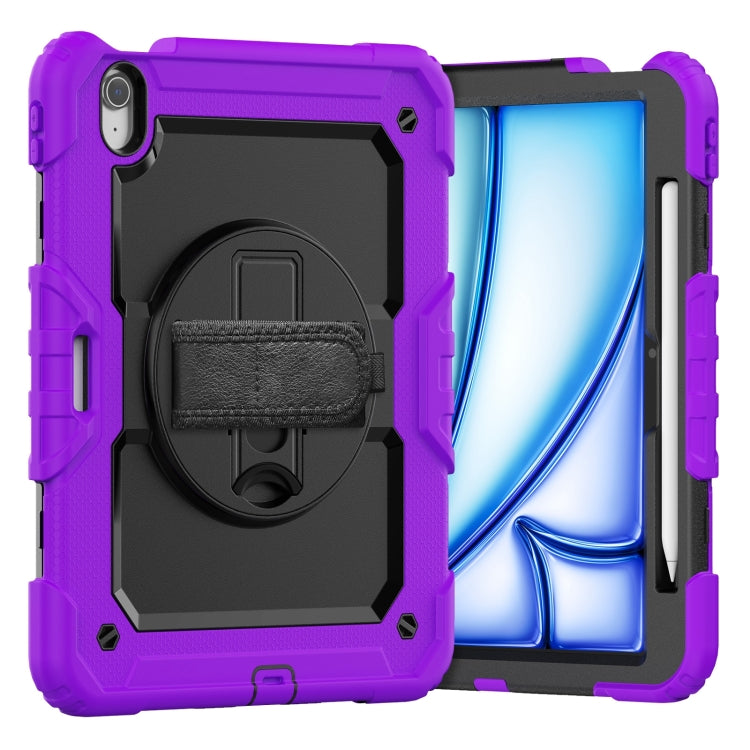 Turntable Holder Silicone Hybrid PC Tablet Case with Shoulder Strap, For iPad Air 11 2025 / 2024�...