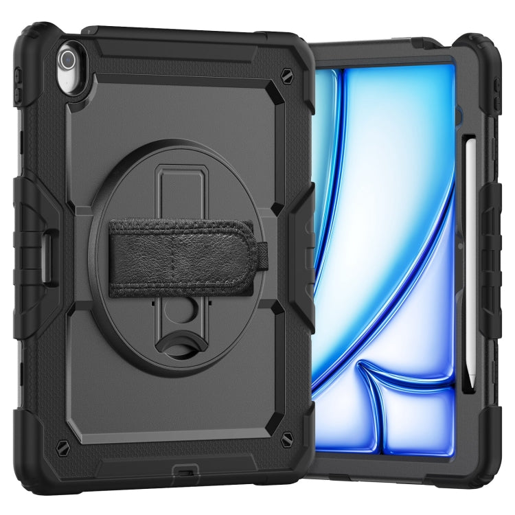 Turntable Holder Silicone Hybrid PC Tablet Case with Shoulder Strap, For iPad Air 11 2025 / 2024�...