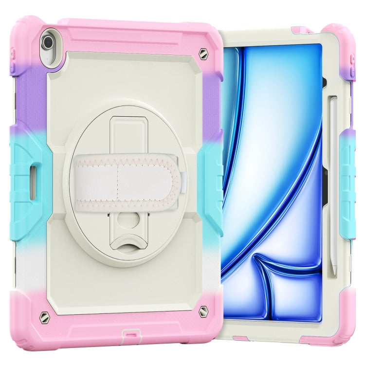 Turntable Holder Silicone Hybrid PC Tablet Case with Shoulder Strap, For iPad Air 11 2025 / 2024�...