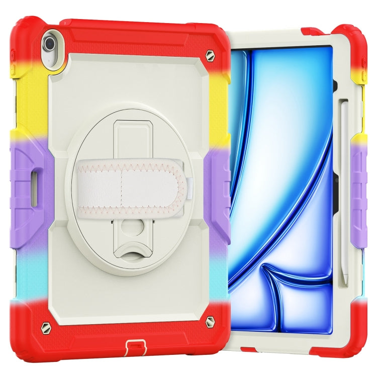 Turntable Holder Silicone Hybrid PC Tablet Case with Shoulder Strap, For iPad Air 11 2025 / 2024�...