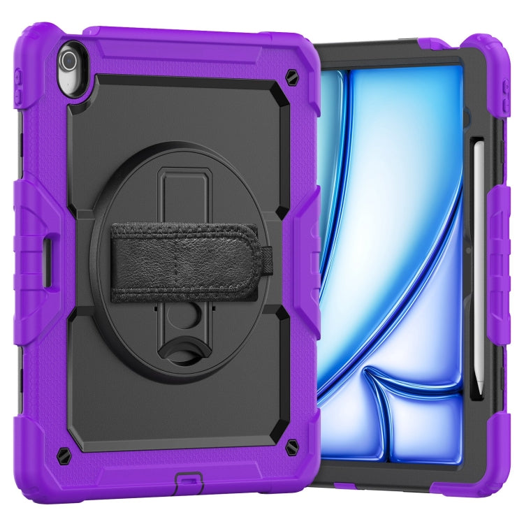 Turntable Holder Silicone Hybrid PC Tablet Case with Shoulder Strap, For iPad Air 11 2025 / 2024�...
