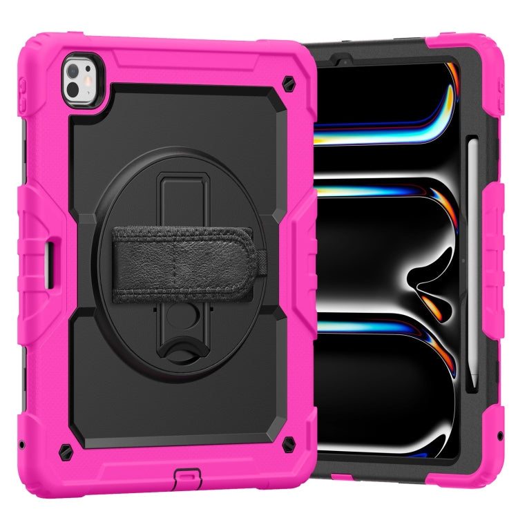 Turntable Holder Silicone Hybrid PC Tablet Case with Shoulder Strap, For iPad Air 11 2025 / 2024�...