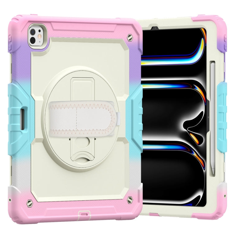 Turntable Holder Silicone Hybrid PC Tablet Case with Shoulder Strap, For iPad Air 11 2025 / 2024�...