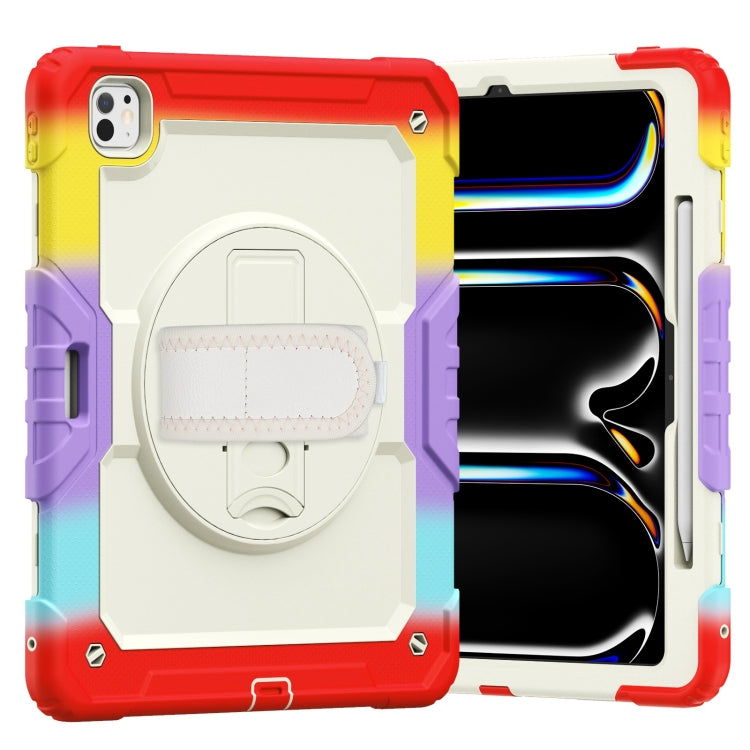 Turntable Holder Silicone Hybrid PC Tablet Case with Shoulder Strap, For iPad Air 11 2025 / 2024�...