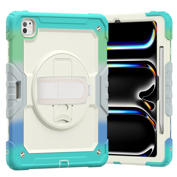 Turntable Holder Silicone Hybrid PC Tablet Case with Shoulder Strap, For iPad Air 11 2025 / 2024�...