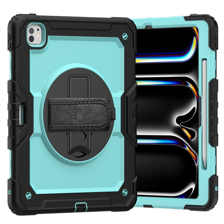 Turntable Holder Silicone Hybrid PC Tablet Case with Shoulder Strap, For iPad Air 11 2025 / 2024�...