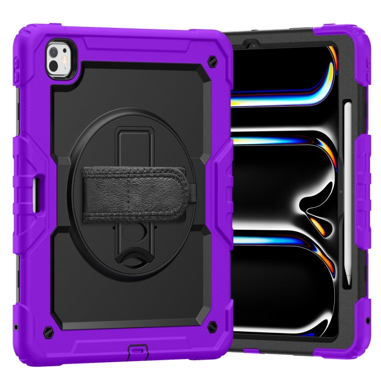 Turntable Holder Silicone Hybrid PC Tablet Case with Shoulder Strap, For iPad Air 11 2025 / 2024�...