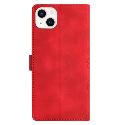 Cherry Blossom Butterfly Skin Feel Embossed PU Phone Case