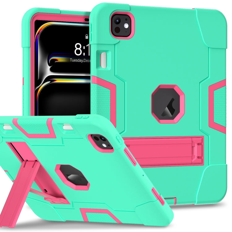 Contrast Color Silicone Acrylic PC Tablet Case with Holder