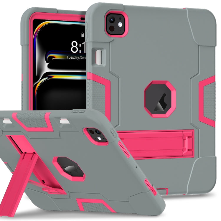 Contrast Color Silicone Acrylic PC Tablet Case with Holder