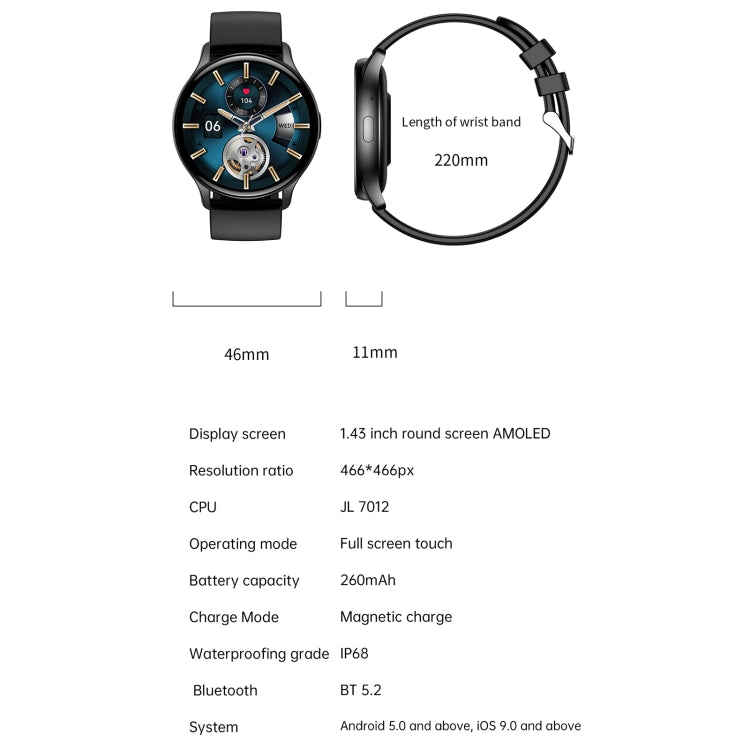 HK89 1.43 inch BT5.0 IP67 Sport Smart Watch