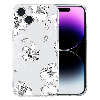 Colored Drawing Pattern Transparent TPU Phone Case, For iPhone 14, For iPhone 14 Pro�������������...