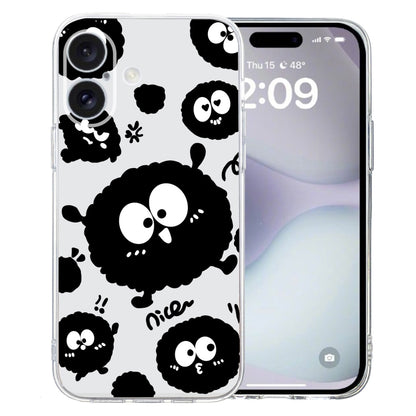 Colored Drawing Pattern Transparent TPU Phone Case, For iPhone 16 Pro Max, For iPhone 16 Pro�����...
