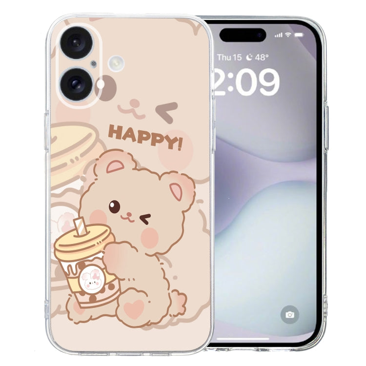 Colored Drawing Pattern Transparent TPU Phone Case, For iPhone 16 Pro Max, For iPhone 16 Pro�����...